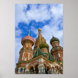 Affiches Russie, Moscou, place Rouge, cathédrale Saint-Basi