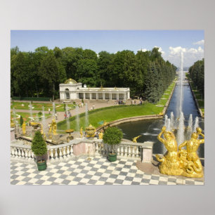 Affiches Russie. Petrodvorets. Palais de Peterhof. Pierre l