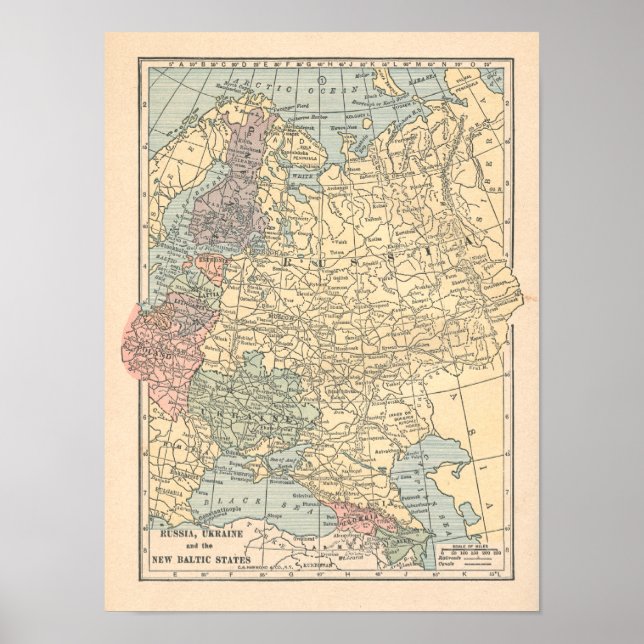 Affiches Russie Ukraine Vintage 1923 Carte Imprimer (Devant)