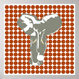 Affiches Rust Safari point avec Pop Art Elephant