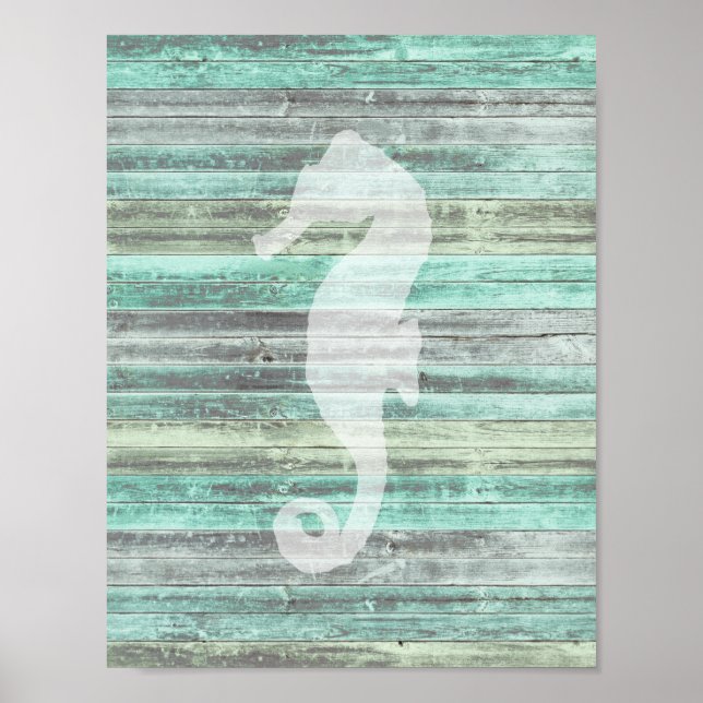 Affiches Rustic Coastal Decor Seahorse (Devant)