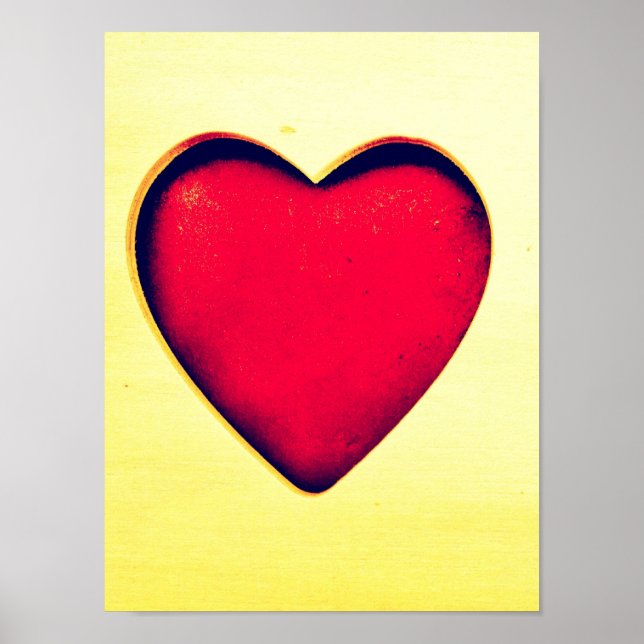 Affiches Rustic Red Heart Saint Valentin Amour (Devant)