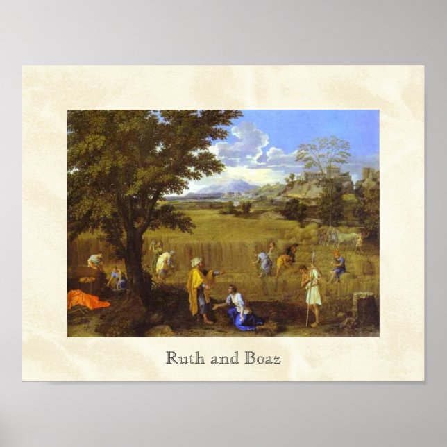 Affiches Ruth et Boaz par Nicolas Poussin vers 1660 (Devant)