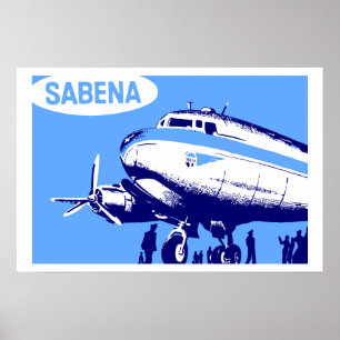 Affiches Sabena Airlines retro vector art