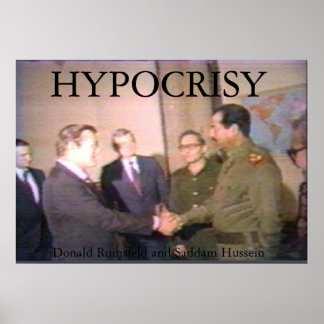 Affiches Saddam et la Rummy concluent un accord