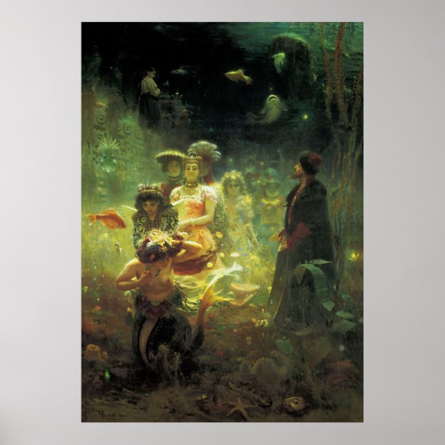 Affiches Sadko dans le royaume sous-marin par Ilya Repin (Devant)