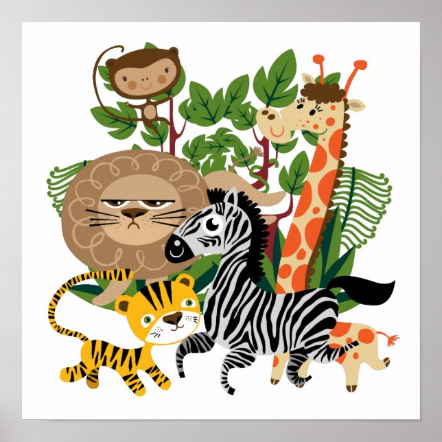 Affiches Safari animal (Devant)