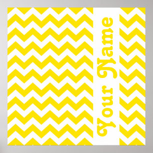 Affiches Safari jaune d'or Chevron avec le texte fait sur