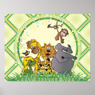 Affiches Safari Jungle Baby Animaux