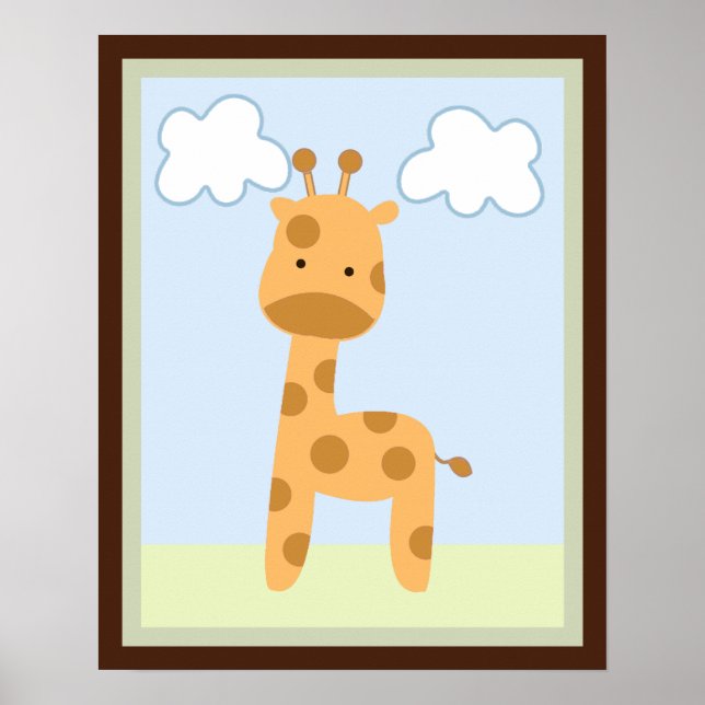 Affiches Safari Jungle Giraffe Mur Art Poster/Imprimer (Devant)