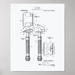 Affiches Safety Razor 1920 Patent Art - Livre blanc
