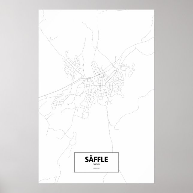 Affiches Säffle, Suède (noir sur blanc) (Devant)