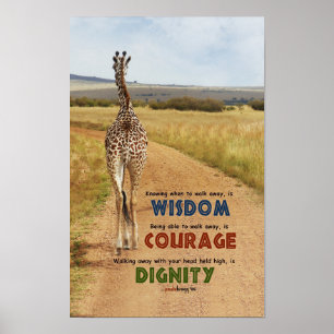 Affiches Sagesse, Courage, Dignité (Girafe, inspiration)