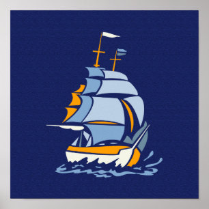 Affiches Sailboat poster, customizable