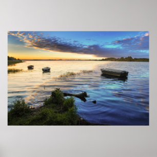 Affiches Sailing Boat Reflection From the Sunset