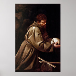 Affiches Saint François dans la prière - Caravaggio
