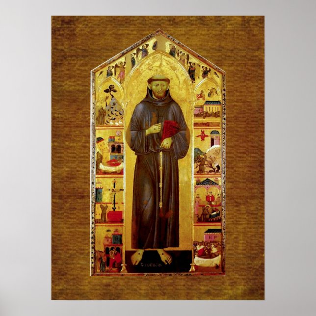 Affiches Saint François d'Assise Iconographie médiévale (Devant)