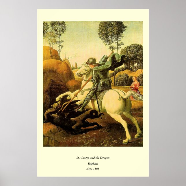 Affiches "Saint George et le dragon" de Raphaël (vers 1505) (Devant)