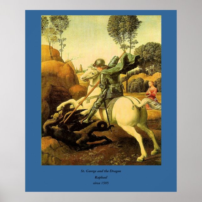 Affiches "Saint George et le dragon" de Raphaël (vers 1505) (Devant)