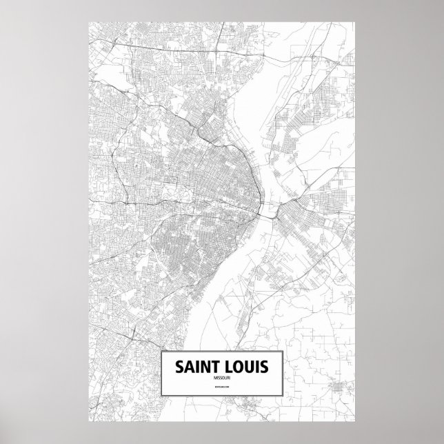Affiches Saint Louis, Missouri (noir sur blanc) (Devant)