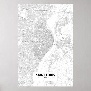 Affiches Saint Louis, Missouri (noir sur le blanc)