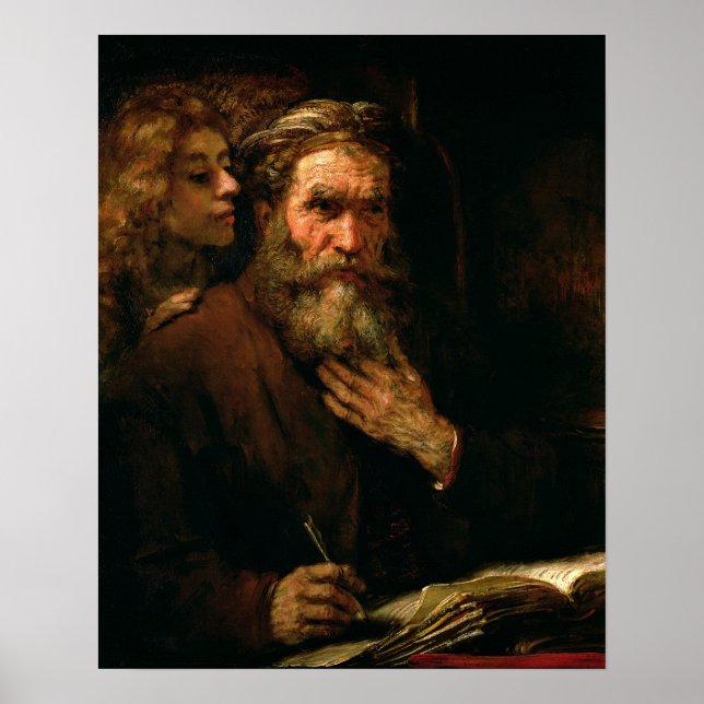 Affiches Saint Matthieu et l'Ange, 1655-60 (huile sur toile (Devant)