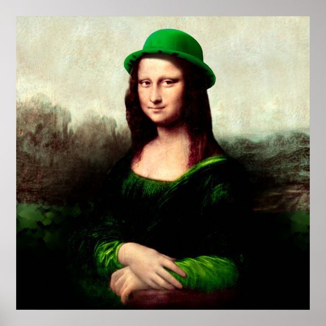 Affiches Saint Patrick's Day Mona Lisa (Devant)