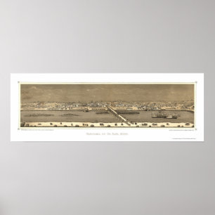 Affiches Saint Paul, carte panoramique de manganèse - 1873