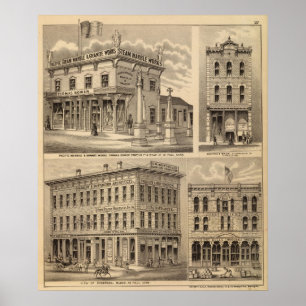 Affiches Saint Paul, Minneapolis, Minnesota Carte Lithograp