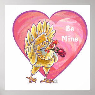Affiches Saint-Valentin au poulet