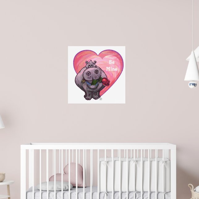 Affiches Saint-Valentin Hippopotame (Pépinière 2)