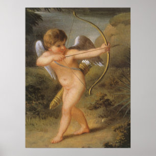 Affiches Saint-Valentin vintage, Cupidon avec arc et flèche