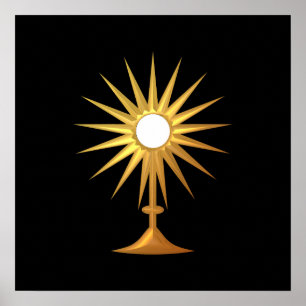 Affiches Sainte Eucharistie en Monstrance d'or