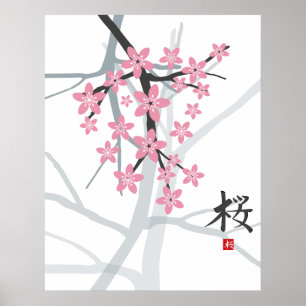 Affiches Sakura Hiéroglyphe Imprimer