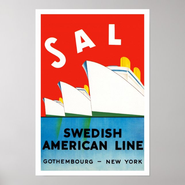 Affiches SAL ~ Swedish American Line (Devant)
