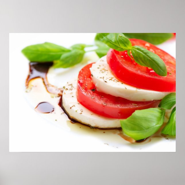 Affiches Salade Caprese. Tranches de tomates et de mozzarel (Devant)