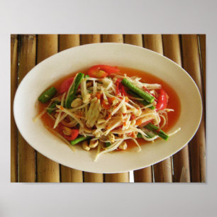 Affiches Salade de Papaya épicé [Som Tam] ... Thai Lao Food