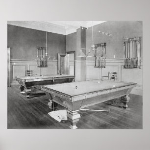 Affiches Salle de billard, 1901. Photo ancienne