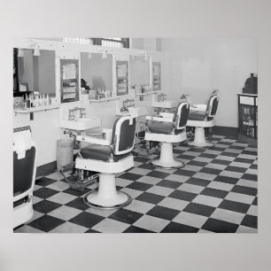 Affiches Salon de coiffure exécutif, 1935. Photo vintage