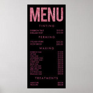 Affiches Salon de Parties scintillant Léopard rose Menu Pos