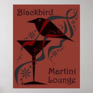 Affiches Salon Red Blackbird Martini