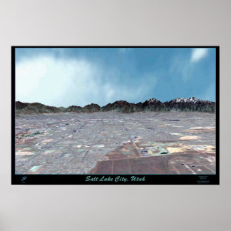 Affiches Salt Lake City en perspective II, Utah satellite p