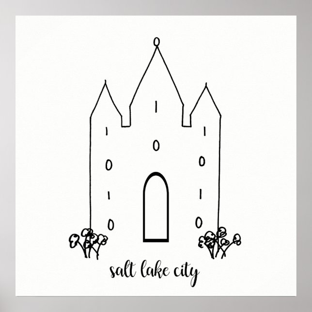 Affiches salt lake city utah temple simple modern (Devant)