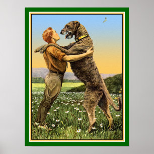 Affiches "Salutation de chien-loup irlandais "