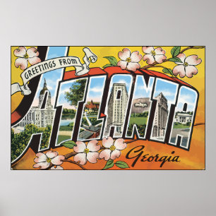 Affiches Salutations d'Atlanta la Géorgie, cru
