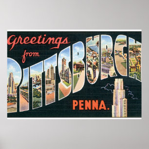 Affiches Salutations de l'affiche de Pittsburgh_Vintage voy