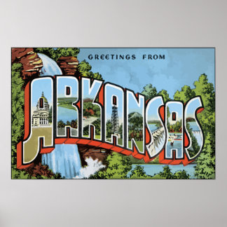 Affiches Salutations De L'Arkansas, Vintage
