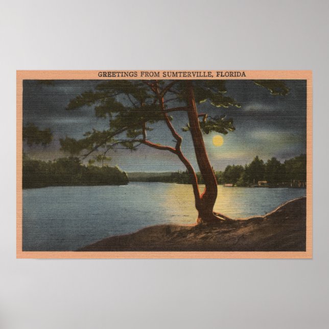 Affiches Salutations de Sumterville, Floride - Lune (Devant)