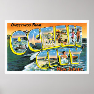 Affiches Salutations d'Ocean City, NJ