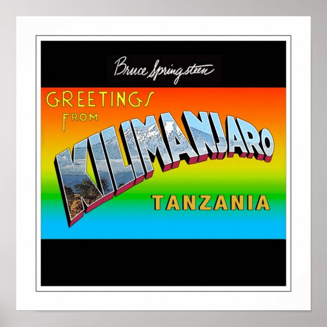 Affiches Salutations du Kilimandjaro encadrées (Devant)